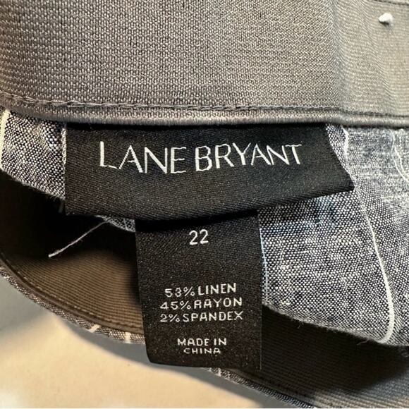 Lane Bryant Gray Linen Blend Shorts
White Stripe Mid Length, Size 22 Coastal - Picture 5 of 8